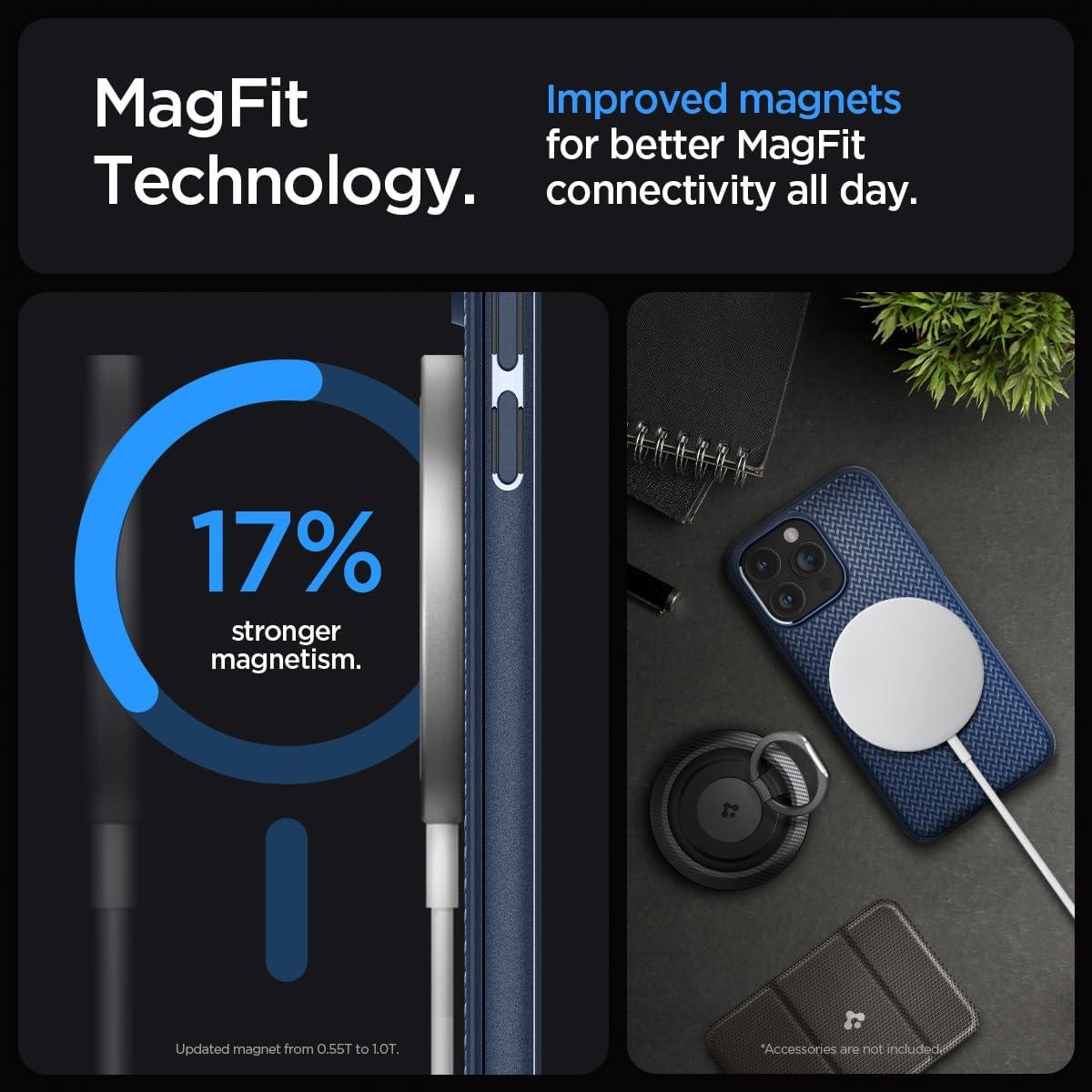 Spigen® Mag Armor™ (MagFit) ACS06737 iPhone 15 Pro Case - Navy Blue