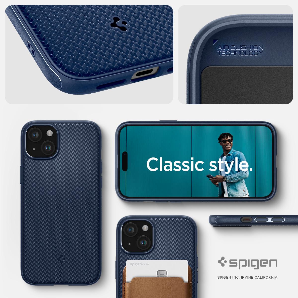Spigen® Mag Armor™ (MagFit) ACS06816 iPhone 15 Case - Navy Blue