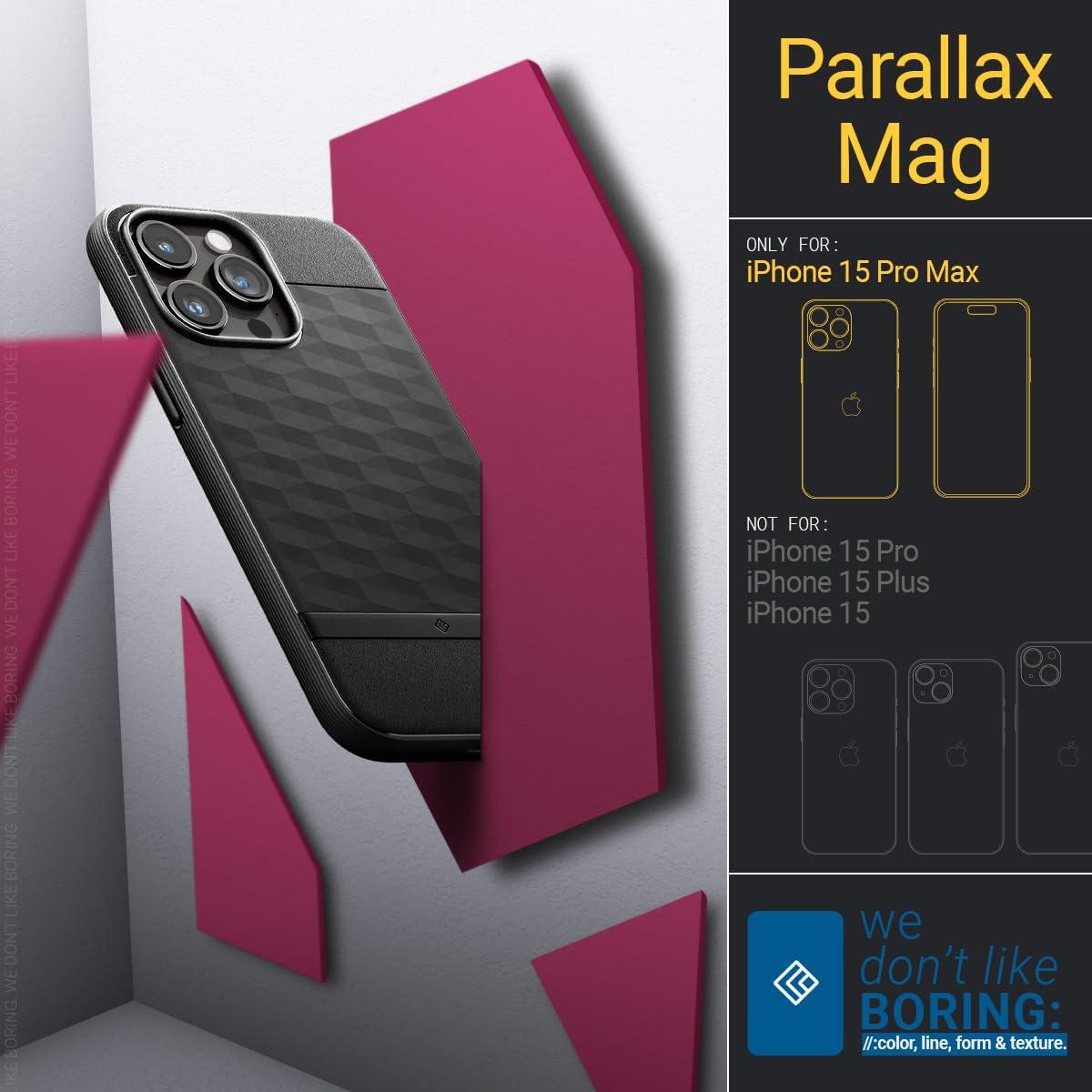Spigen® Parallax Mag by Caseology® Collection ACS06614 iPhone 15 Pro Max Case – Matte Black