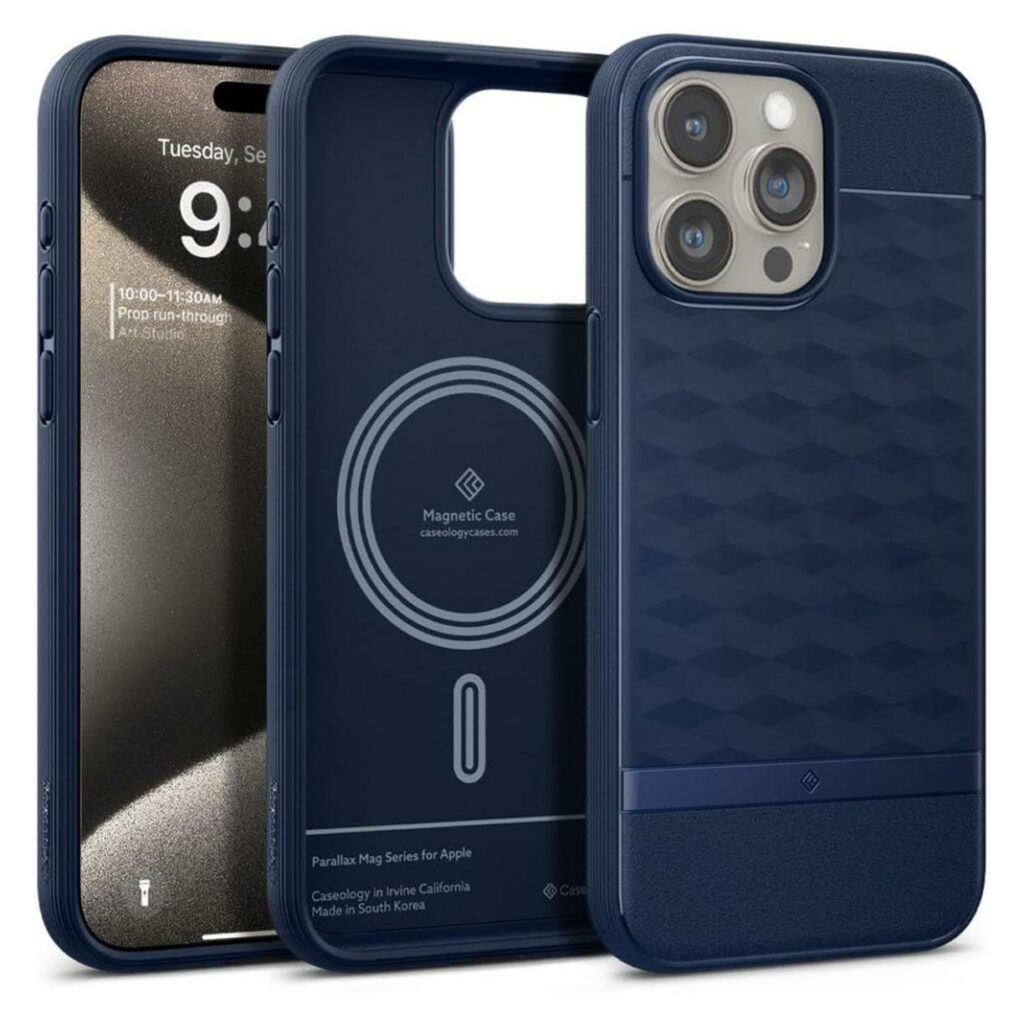 Spigen® Parallax Mag by Caseology® Collection ACS06615 iPhone 15 Pro Max Case – Midnight Blue