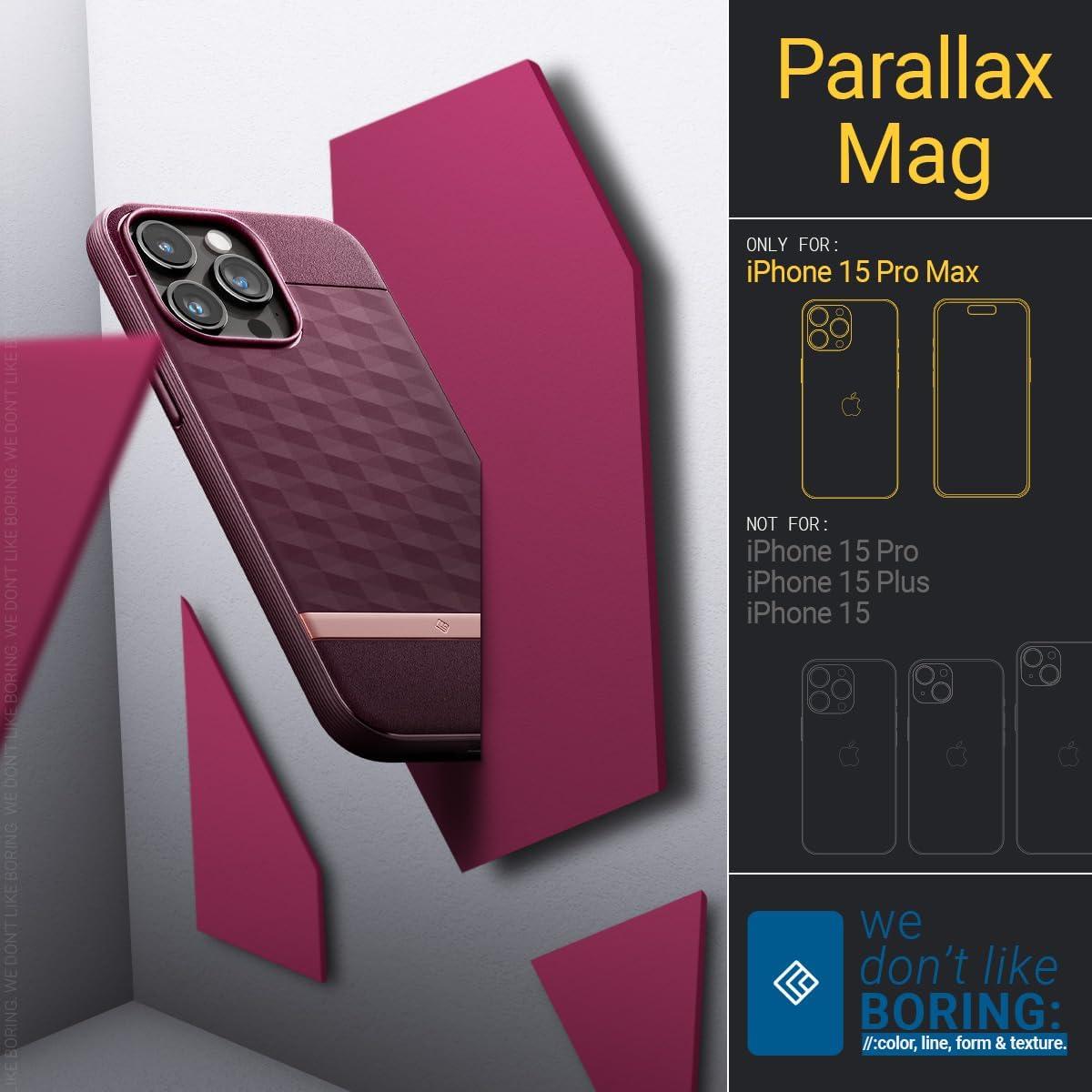 Spigen® Parallax Mag by Caseology® Collection ACS06616 iPhone 15 Pro Max Case – Burgundy