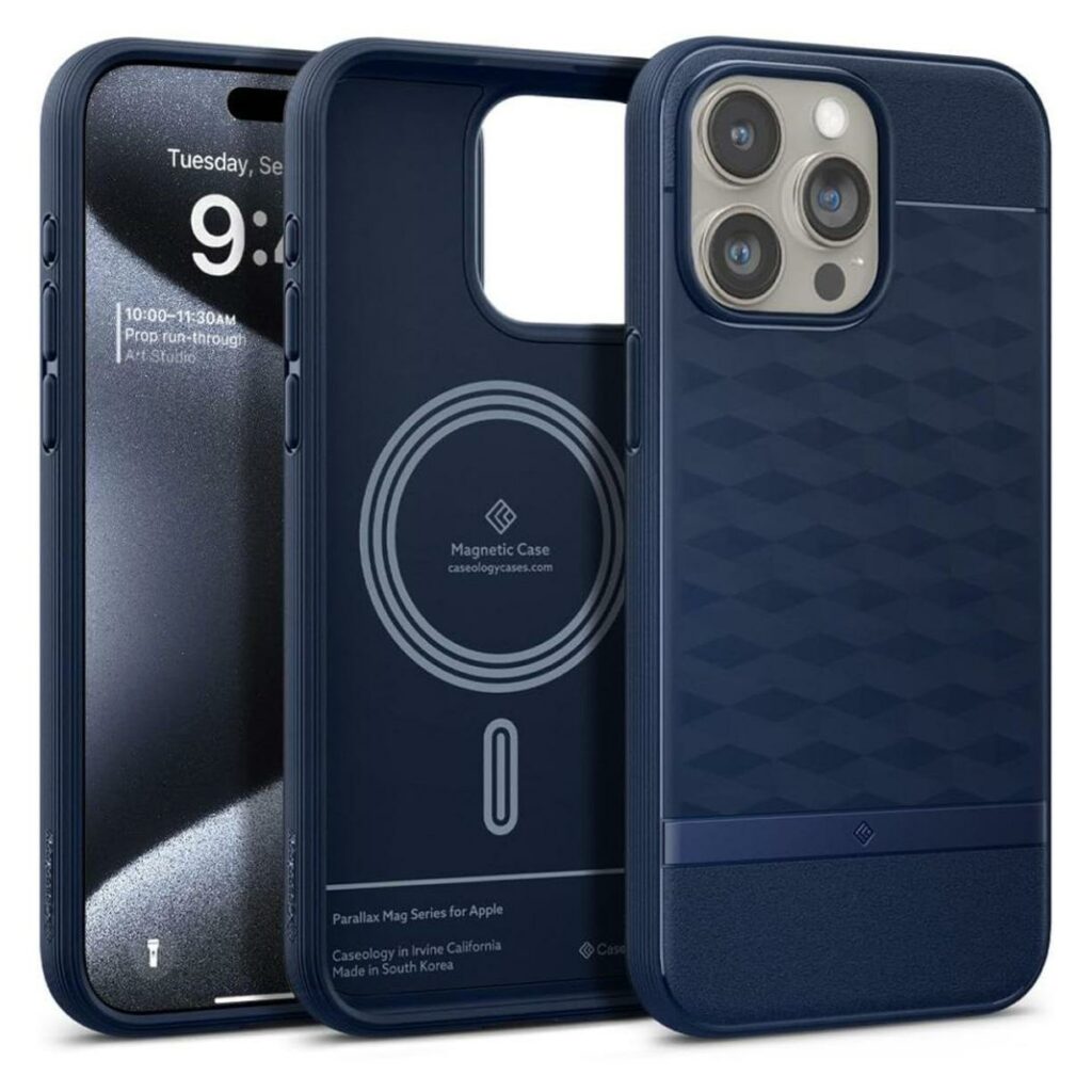 Spigen® Parallax Mag by Caseology® Collection ACS06750 iPhone 15 Pro Case – Midnight Blue