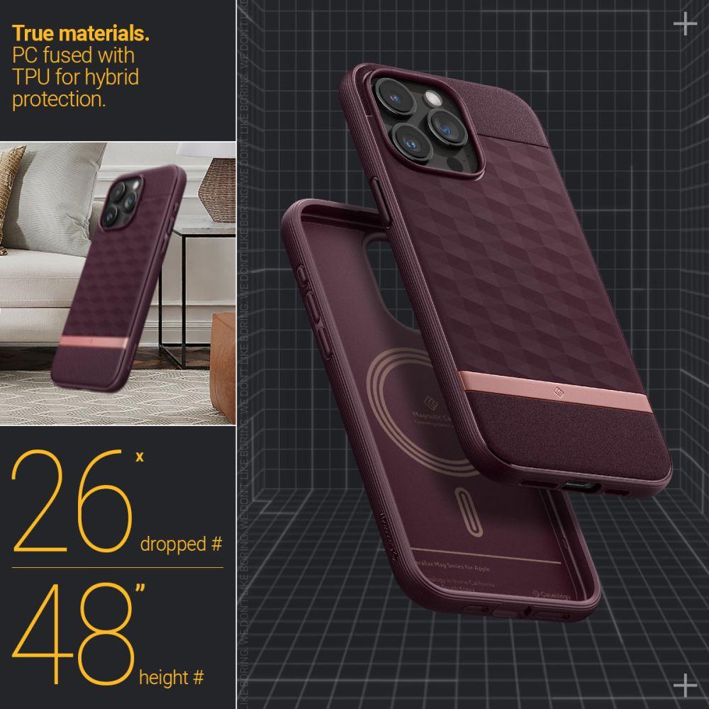 Spigen® Parallax Mag by Caseology® Collection ACS06751 iPhone 15 Pro Case – Burgundy