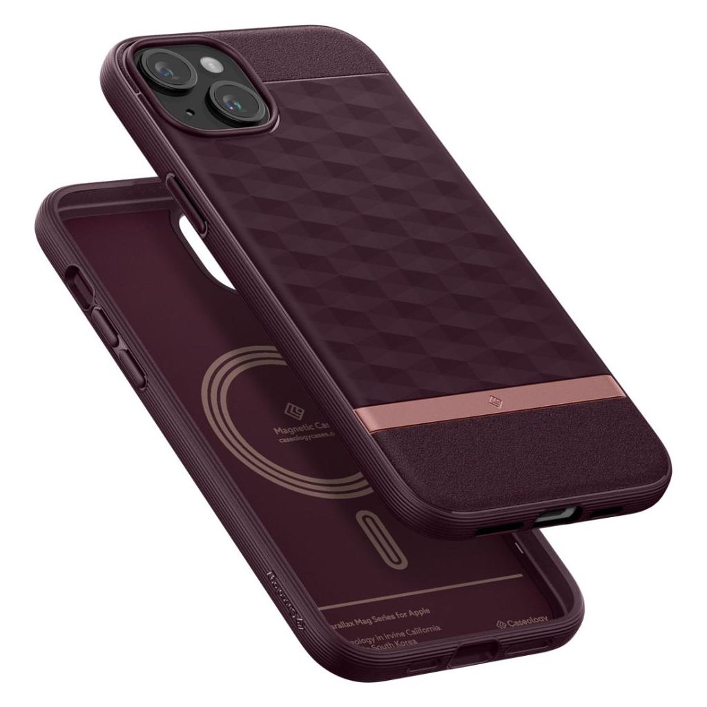 Spigen® Parallax Mag by Caseology® Collection ACS06820 iPhone 15 Case – Burgundy