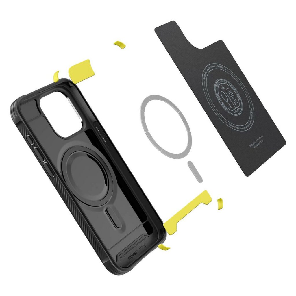 Spigen® Rugged Armor™ (MagFit) ACS06561 iPhone 15 Pro Max Case - Matte Black