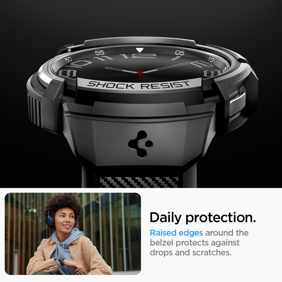 Spigen® Rugged Armor™ Pro ACS06492 Samsung Galaxy Watch 6 Classic (43mm) Case - Black