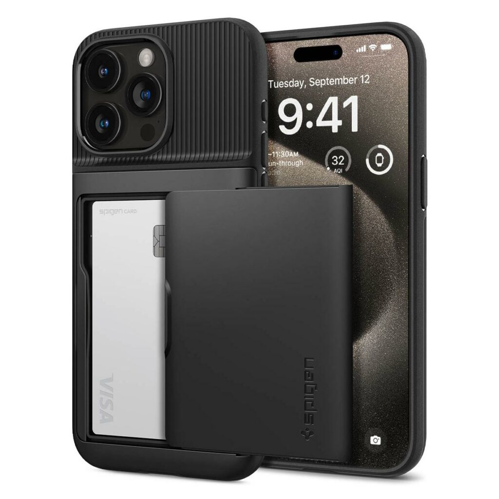 Spigen® Slim Armor™ CS ACS06589 iPhone 15 Pro Max Case - Black