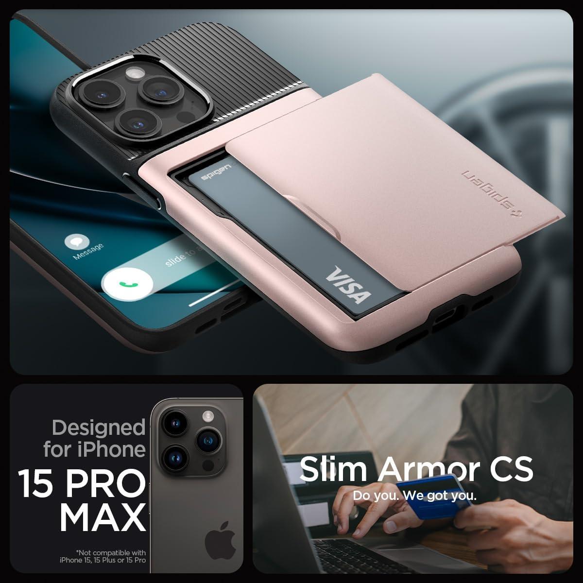 Spigen® Slim Armor™ CS ACS06590 iPhone 15 Pro Max Case - Rose Gold