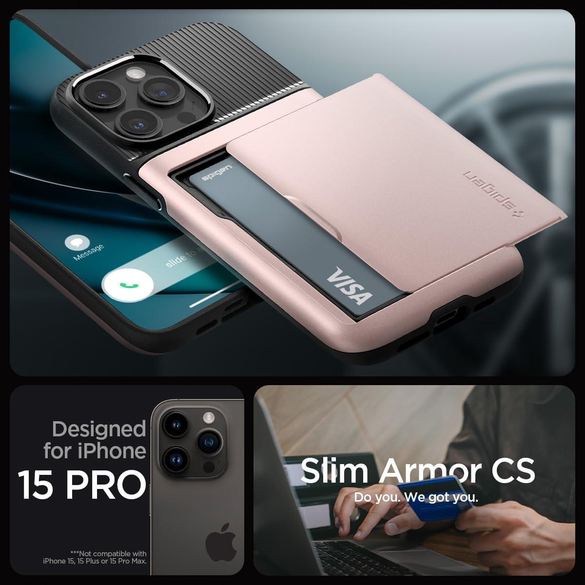 Spigen® Slim Armor™ CS ACS06729 iPhone 15 Pro Case - Rose Gold