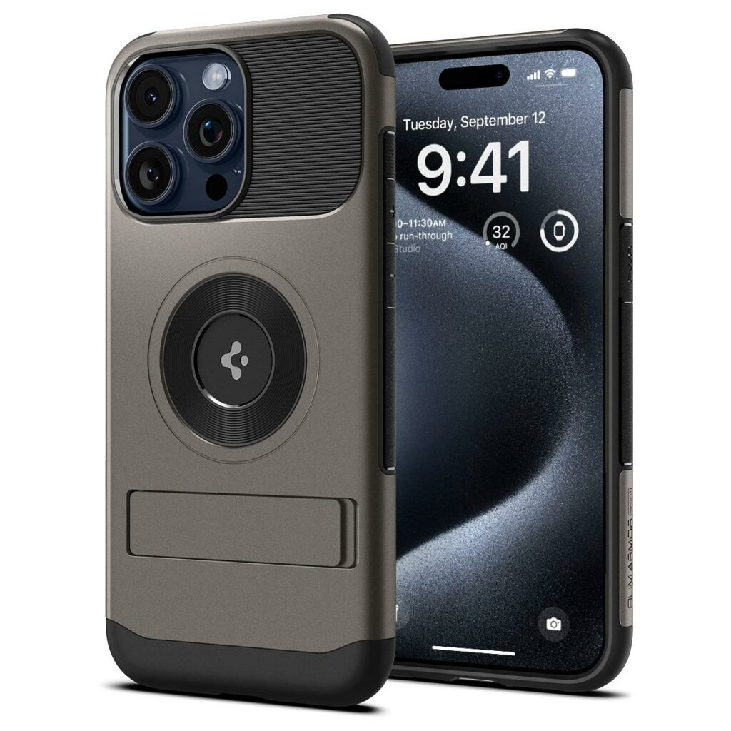 Spigen® Slim Armor™ (MagFit) ACS06476 iPhone 15 Pro Case - Gunmetal