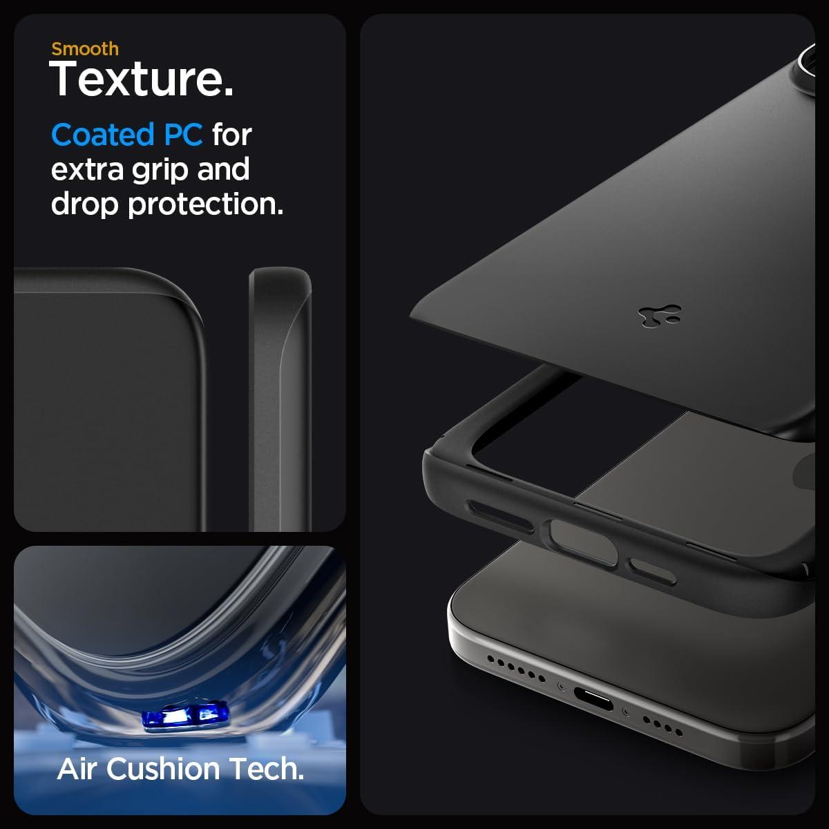 Spigen® Thin Fit™ ACS06686 iPhone 15 Pro Case - Black