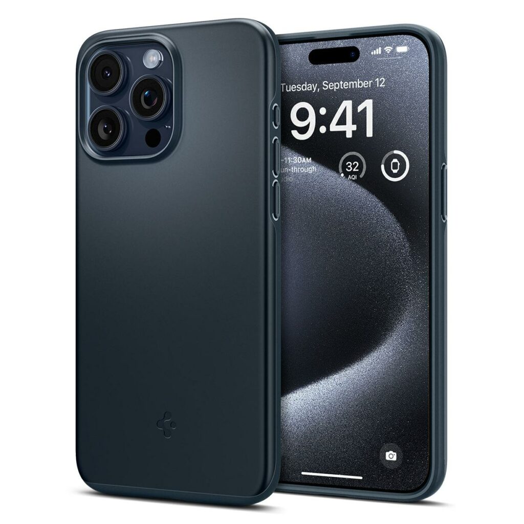 Spigen® Thin Fit™ ACS06688 iPhone 15 Pro Case - Metal Slate