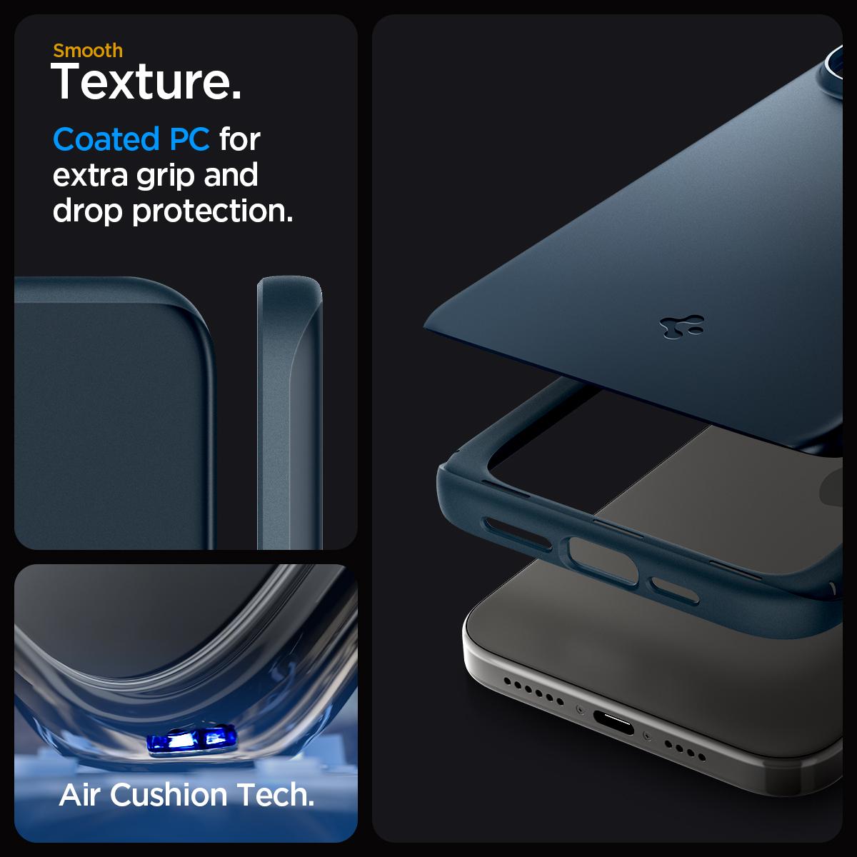 Spigen® Thin Fit™ ACS06688 iPhone 15 Pro Case - Metal Slate