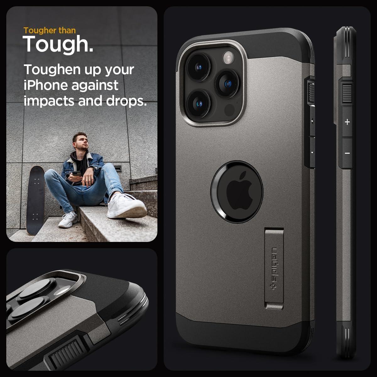 Spigen® Tough Armor™ (MagFit) ACS06593 iPhone 15 Pro Max Case - Gunmetal