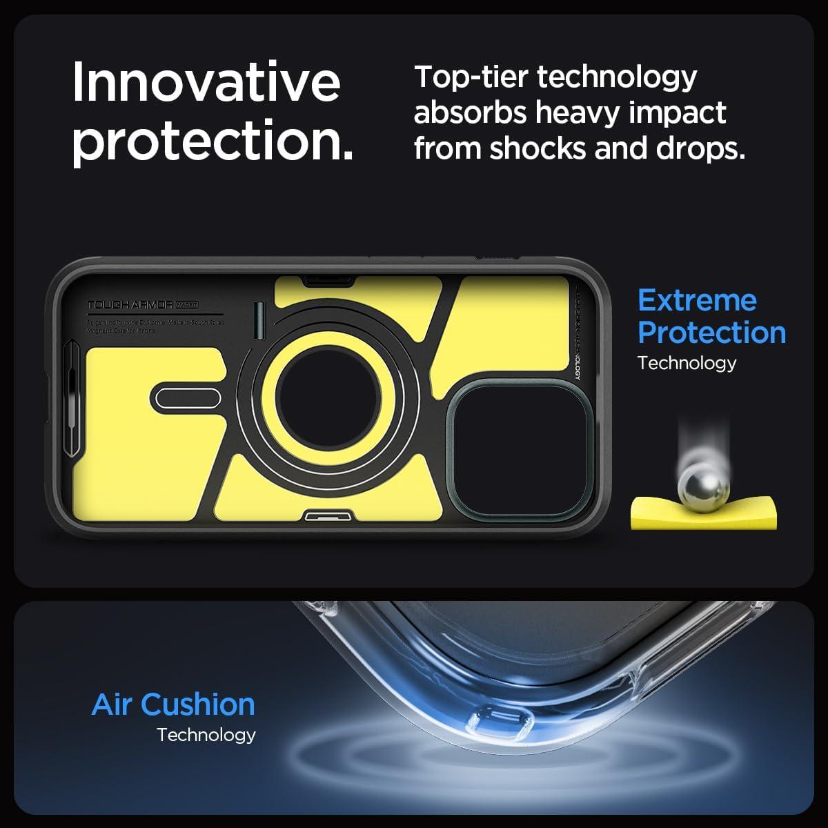 Spigen® Tough Armor™ (MagFit) ACS06596 iPhone 15 Pro Max Case - Abyss Green