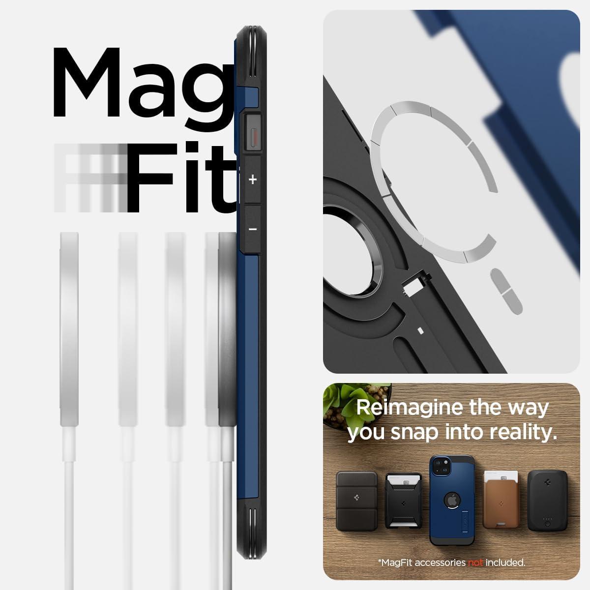 Spigen® Tough Armor™ (MagFit) ACS06670 iPhone 15 Plus Case - Navy Blue
