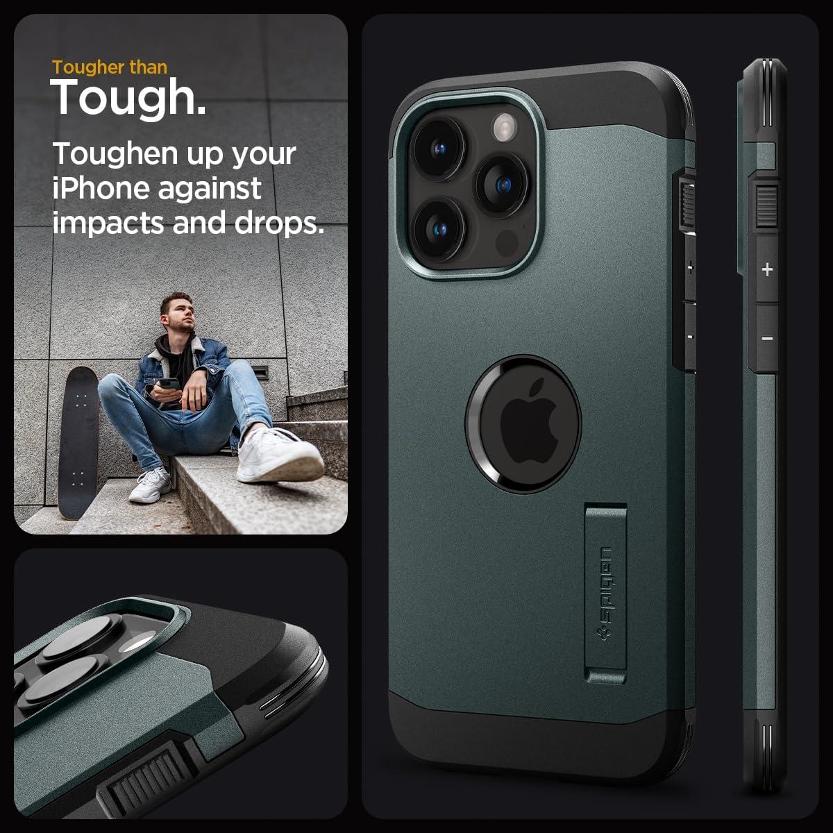 Spigen® Tough Armor™ (MagFit) ACS06735 iPhone 15 Pro Case - Abyss Green