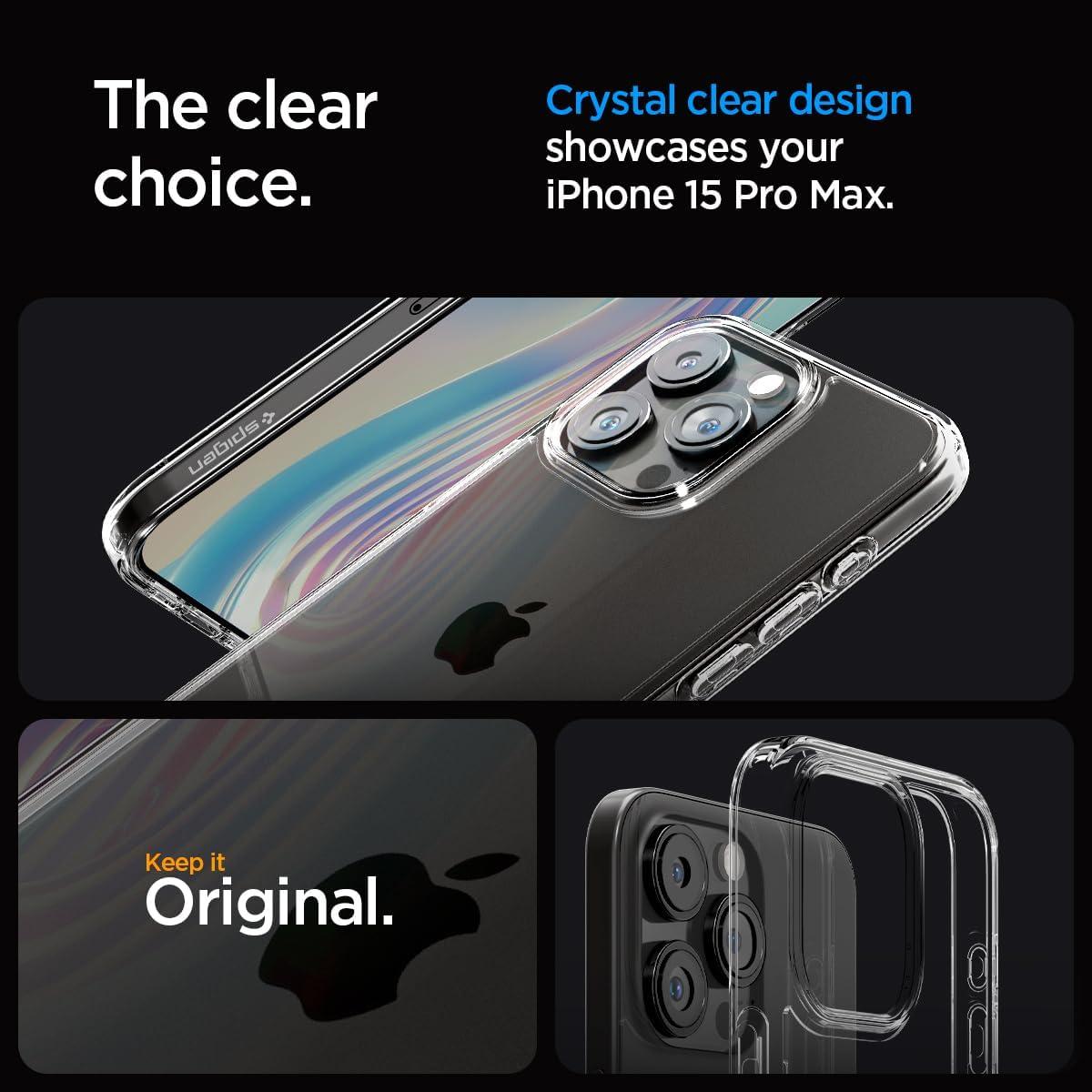 Spigen® Ultra Hybrid™ ACS06565 iPhone 15 Pro Max Case - Crystal Clear