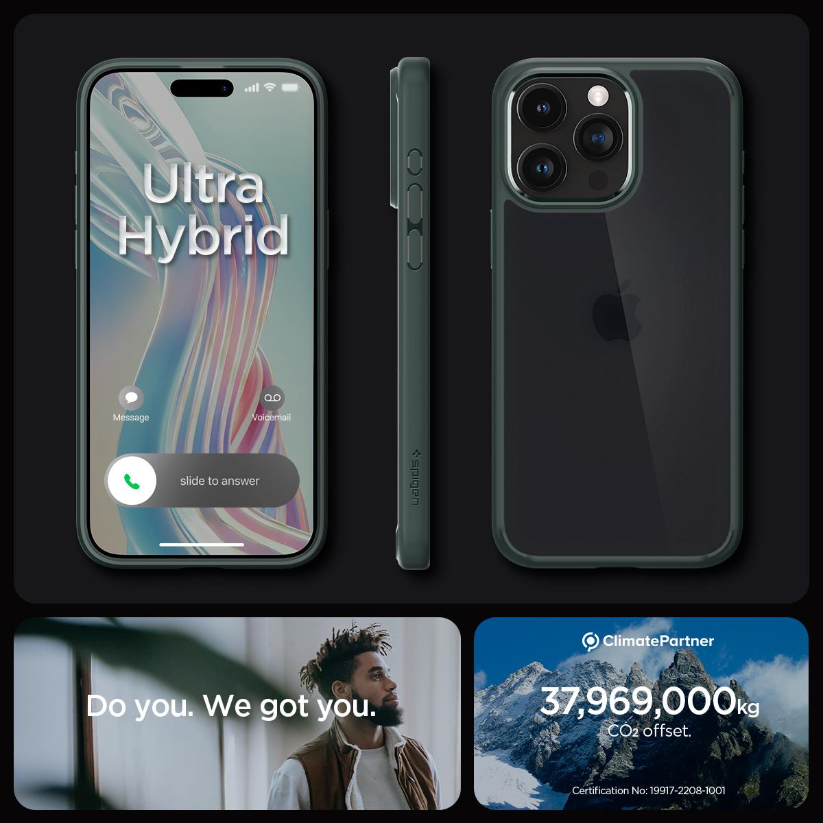 Spigen® Ultra Hybrid™ ACS06569 iPhone 15 Pro Max Case - Frost Green