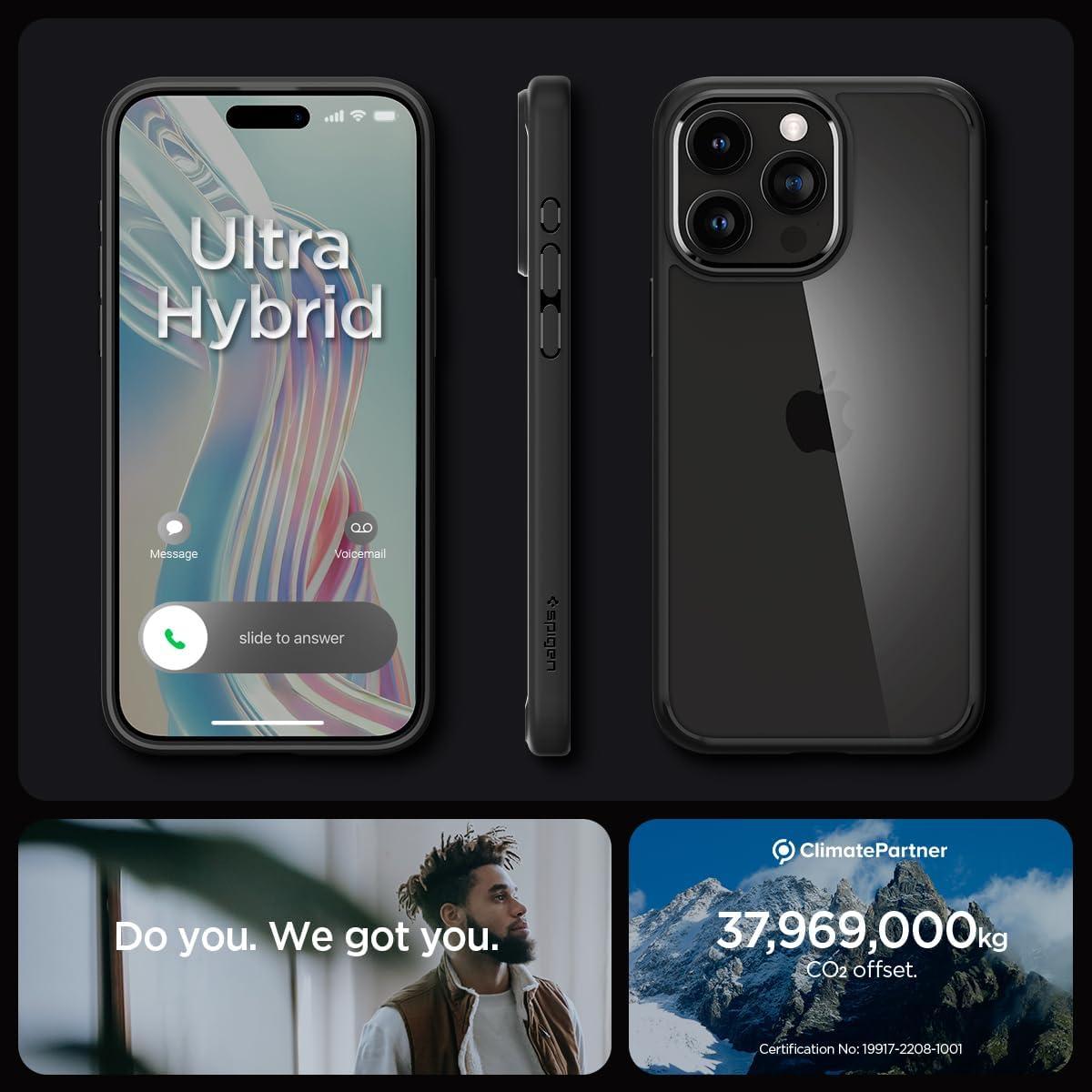 Spigen® Ultra Hybrid™ ACS06570 iPhone 15 Pro Max Case - Matte Black