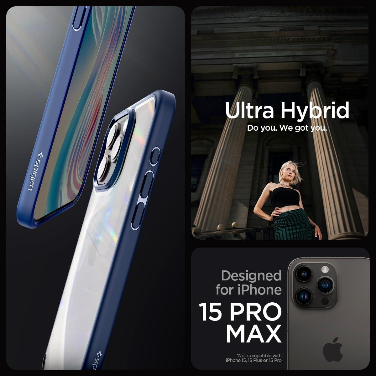 Spigen® Ultra Hybrid™ ACS06573 iPhone 15 Pro Max Case - Navy Blue