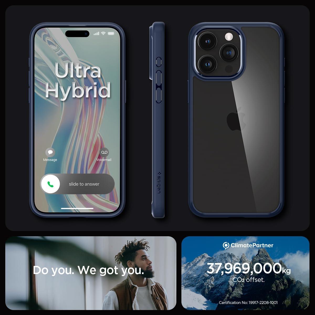 Spigen® Ultra Hybrid™ ACS06573 iPhone 15 Pro Max Case - Navy Blue