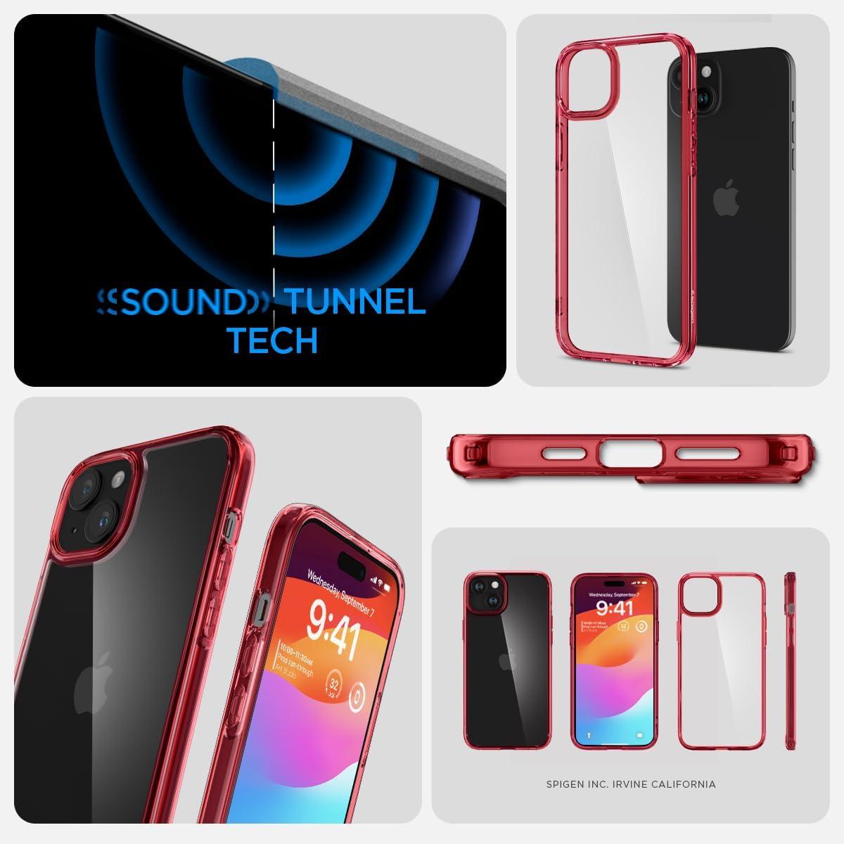 Spigen® Ultra Hybrid™ ACS06654 iPhone 15 Plus Case - Red Crystal