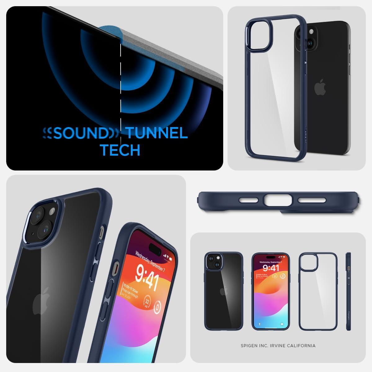 Spigen® Ultra Hybrid™ ACS06659 iPhone 15 Plus Case - Navy Blue