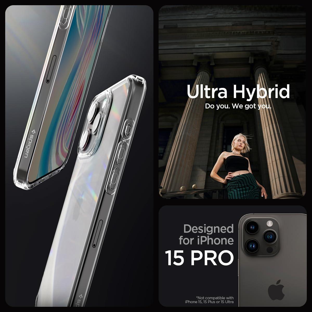 Spigen® Ultra Hybrid™ ACS06707 iPhone 15 Pro Case - Crystal Clear