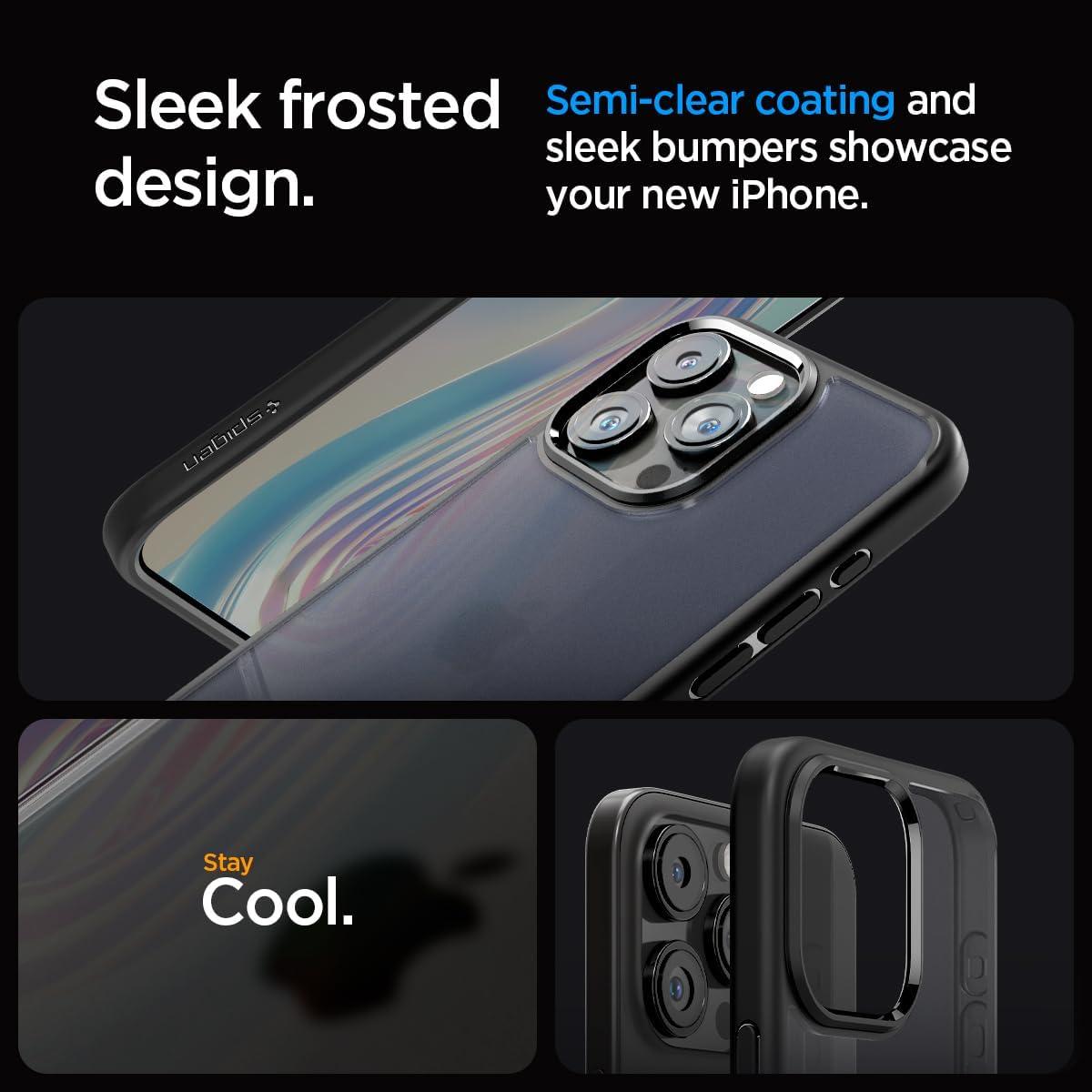 Spigen® Ultra Hybrid™ ACS06709 iPhone 15 Pro Case - Frost Black