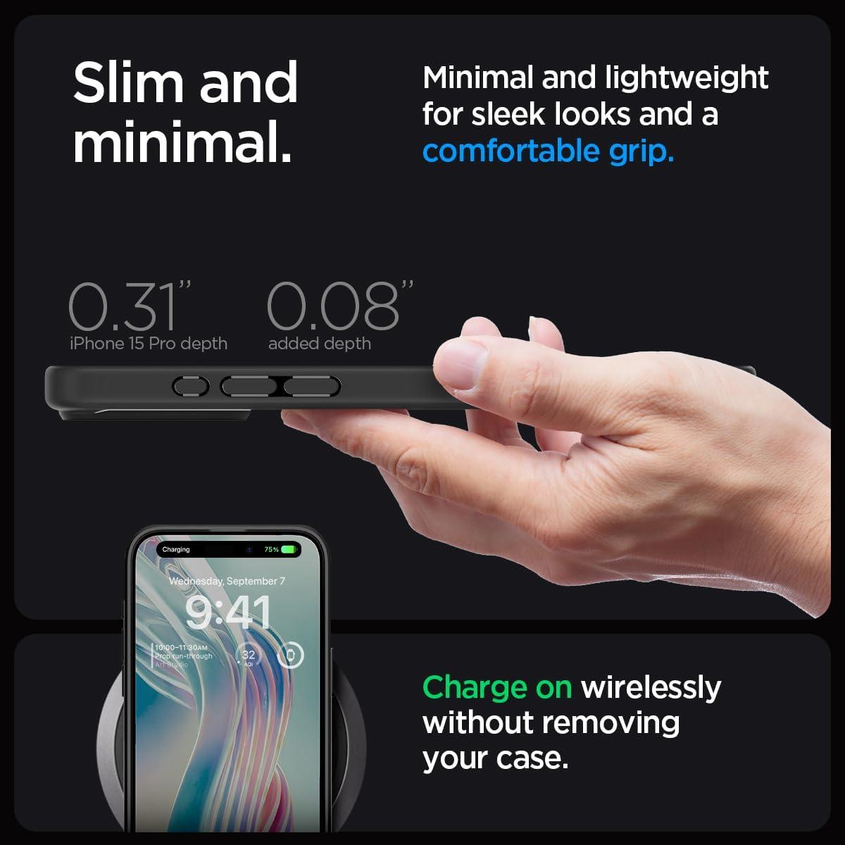 Spigen® Ultra Hybrid™ ACS06709 iPhone 15 Pro Case - Frost Black