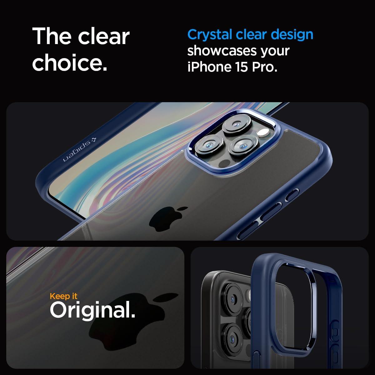 Spigen® Ultra Hybrid™ ACS06711 iPhone 15 Pro Case - Navy Blue