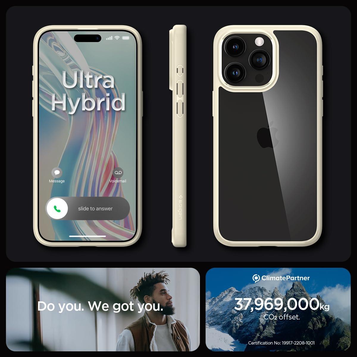 Spigen® Ultra Hybrid™ ACS06712 iPhone 15 Pro Case - Mute Beige