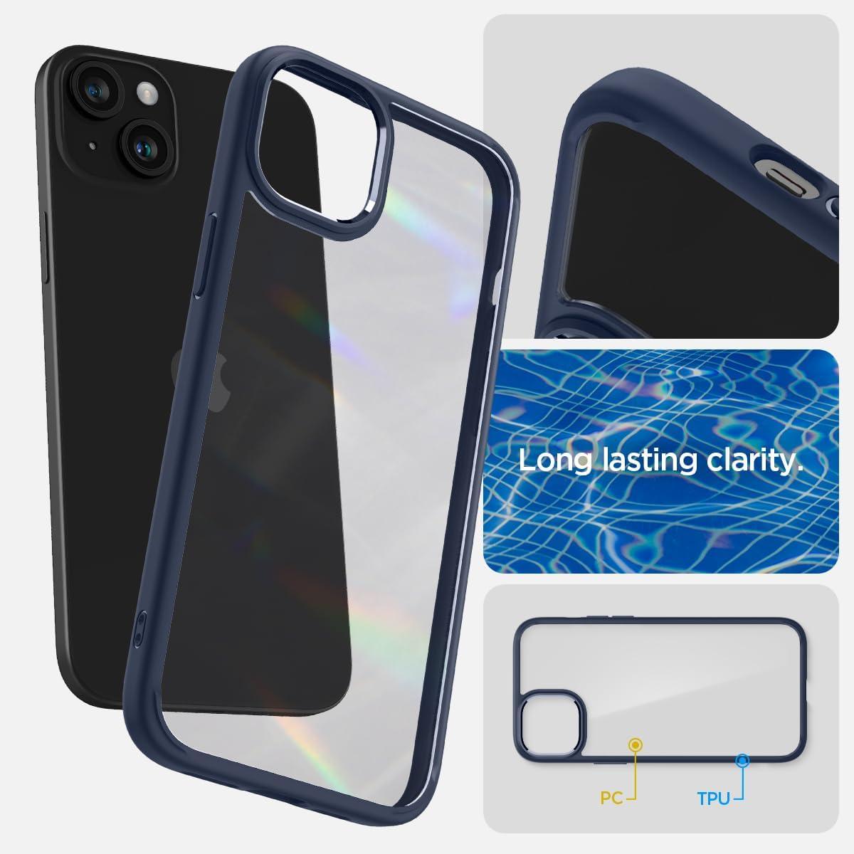 Spigen® Ultra Hybrid™ ACS06801 iPhone 15 Case - Navy Blue