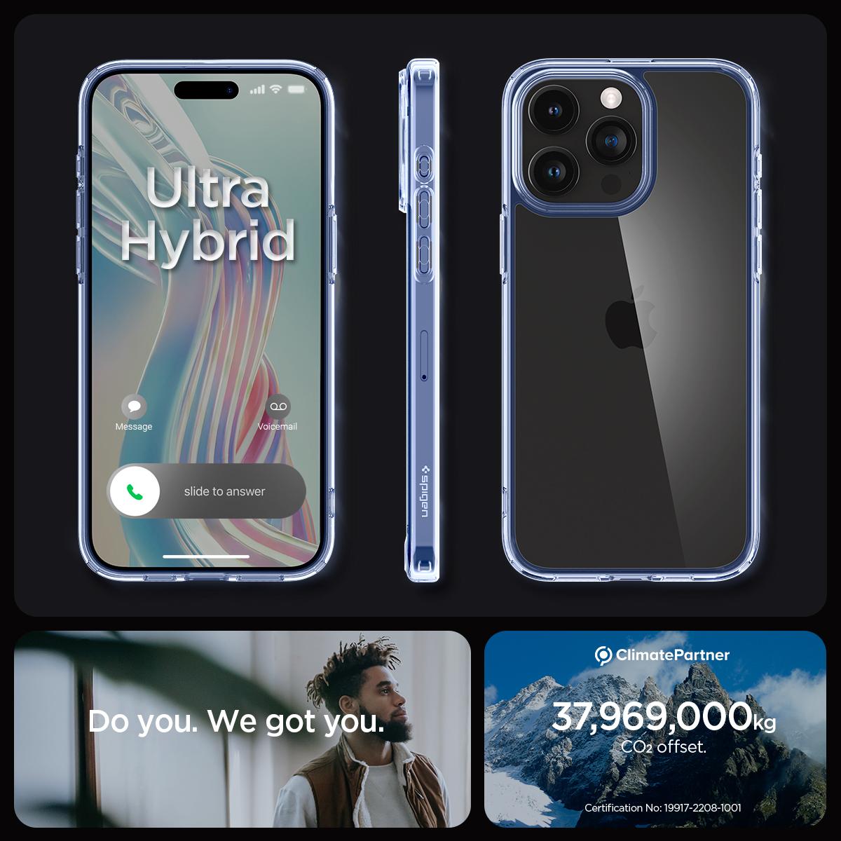 Spigen® Ultra Hybrid™ ACS07046 iPhone 15 Pro Max Case – Sky Crystal