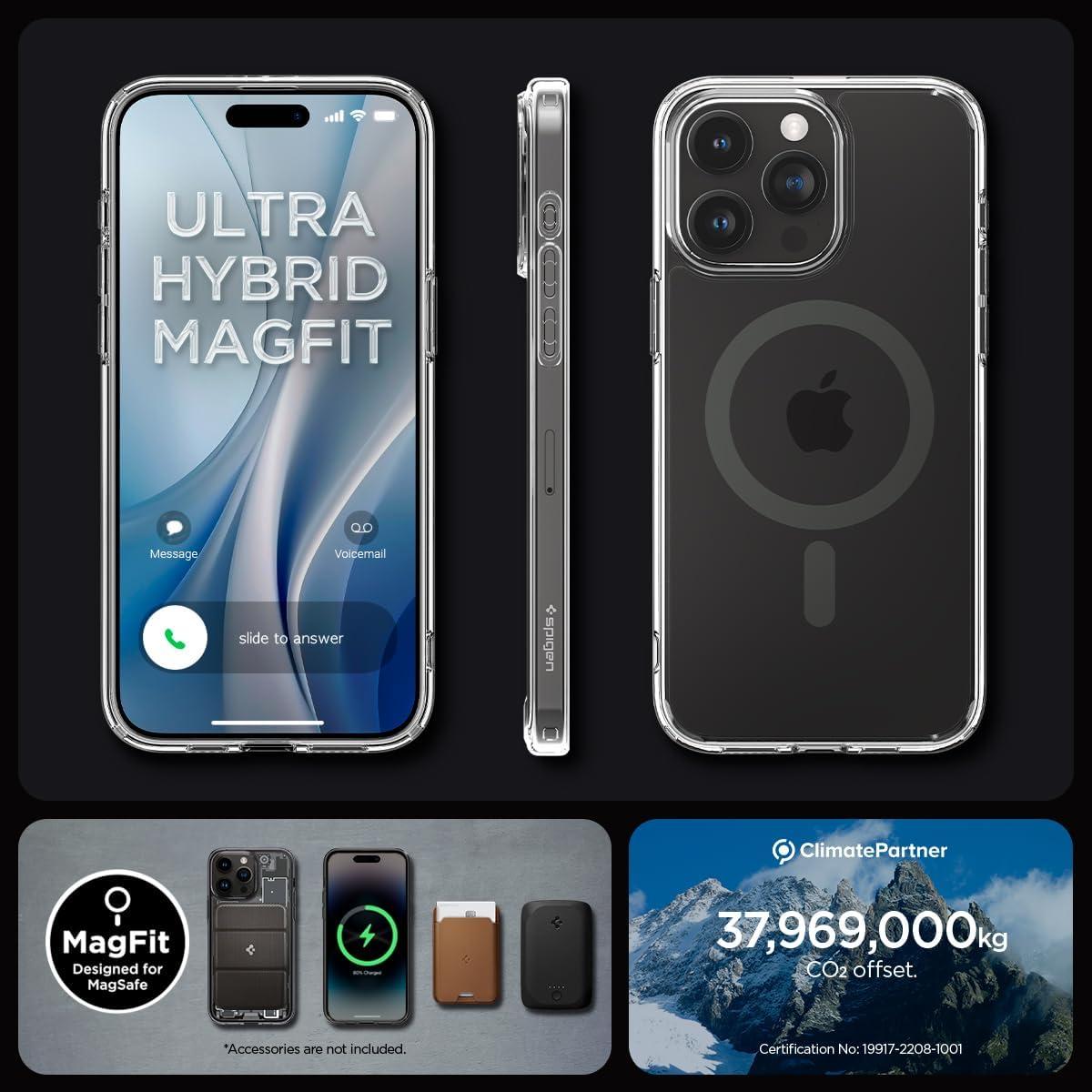 Spigen® Ultra Hybrid™ (MagFit) ACS06577 iPhone 15 Pro Max Case - Graphite