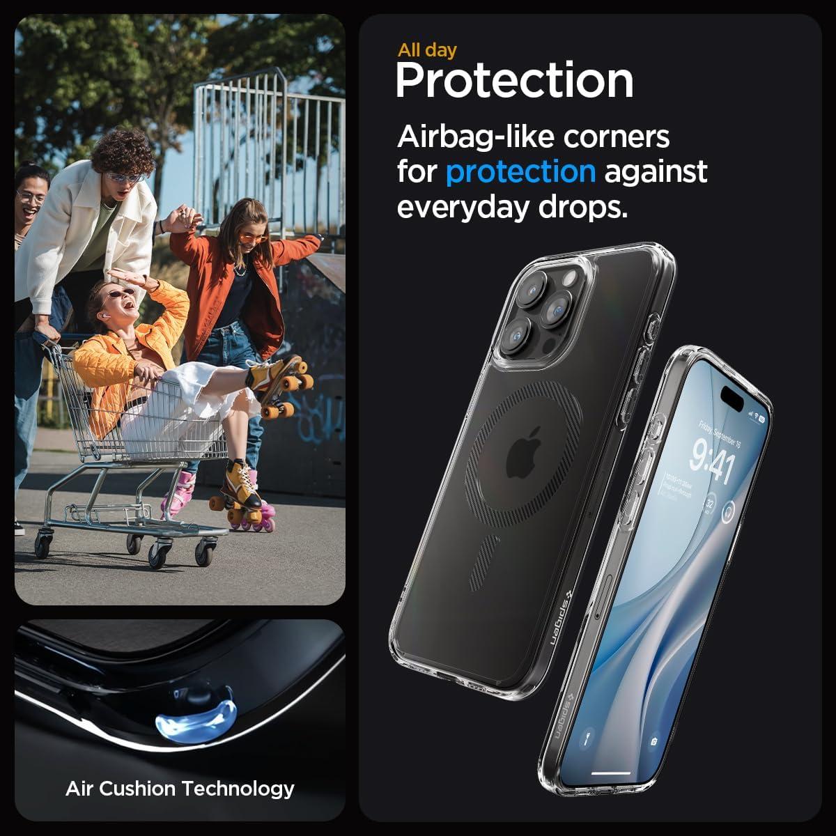 Spigen® Ultra Hybrid™ (MagFit) ACS06578 iPhone 15 Pro Max Case - Carbon Fiber