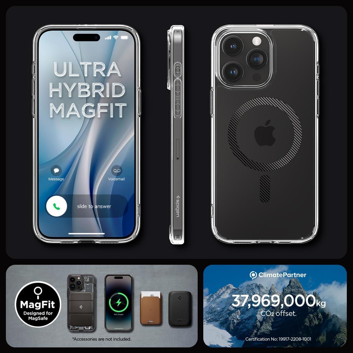 Spigen® Ultra Hybrid™ (MagFit) ACS06578 iPhone 15 Pro Max Case - Carbon Fiber