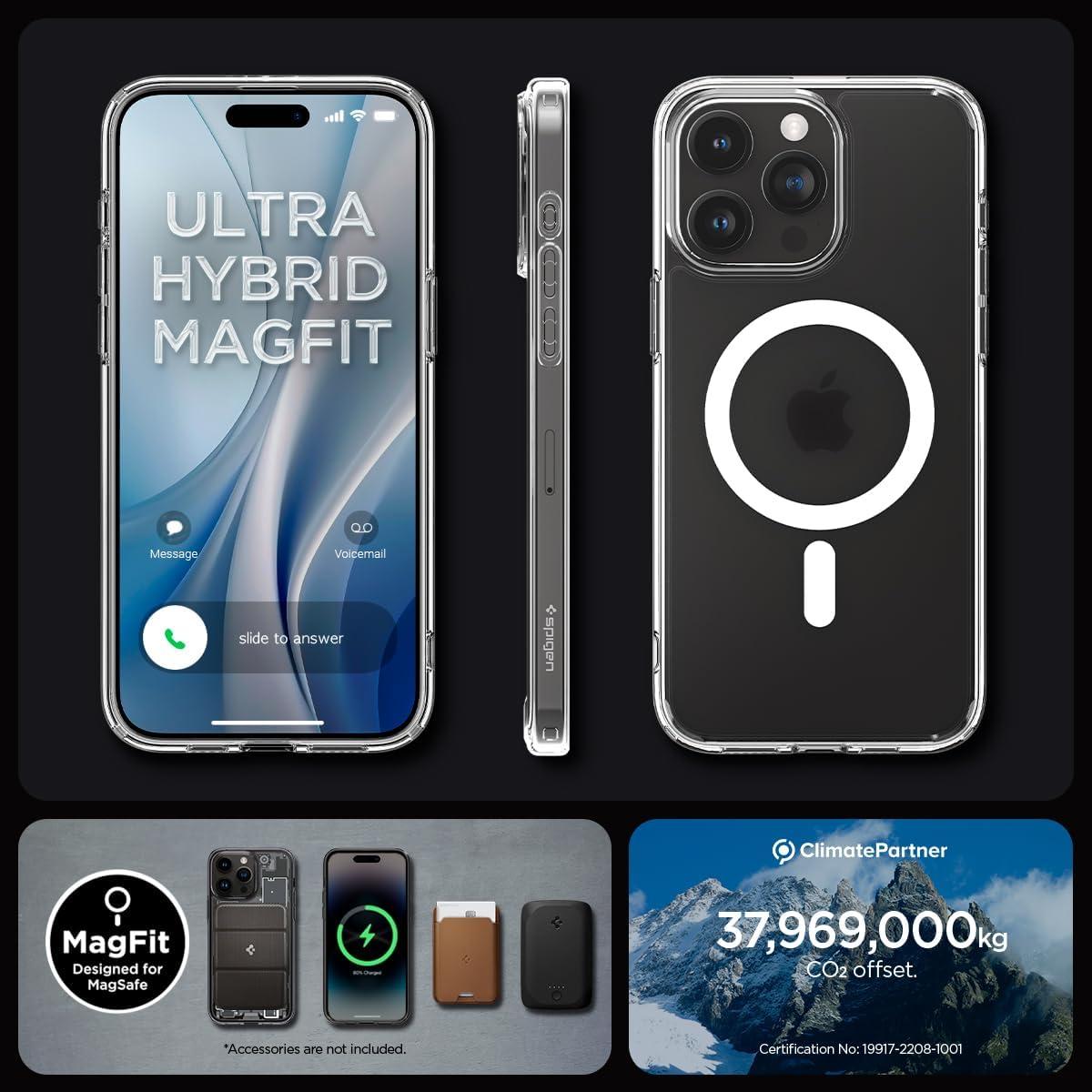 Spigen® Ultra Hybrid™ (MagFit) ACS06580 iPhone 15 Pro Max Case - Frost Clear