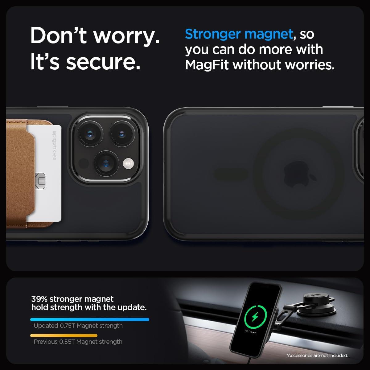 Spigen® Ultra Hybrid™ (MagFit) ACS06581 iPhone 15 Pro Max Case - Frost Black