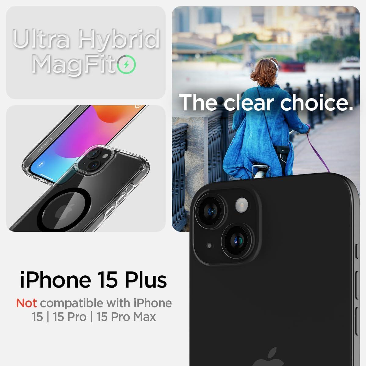 Spigen® Ultra Hybrid™ (MagFit) ACS06661 iPhone 15 Plus Case - Black