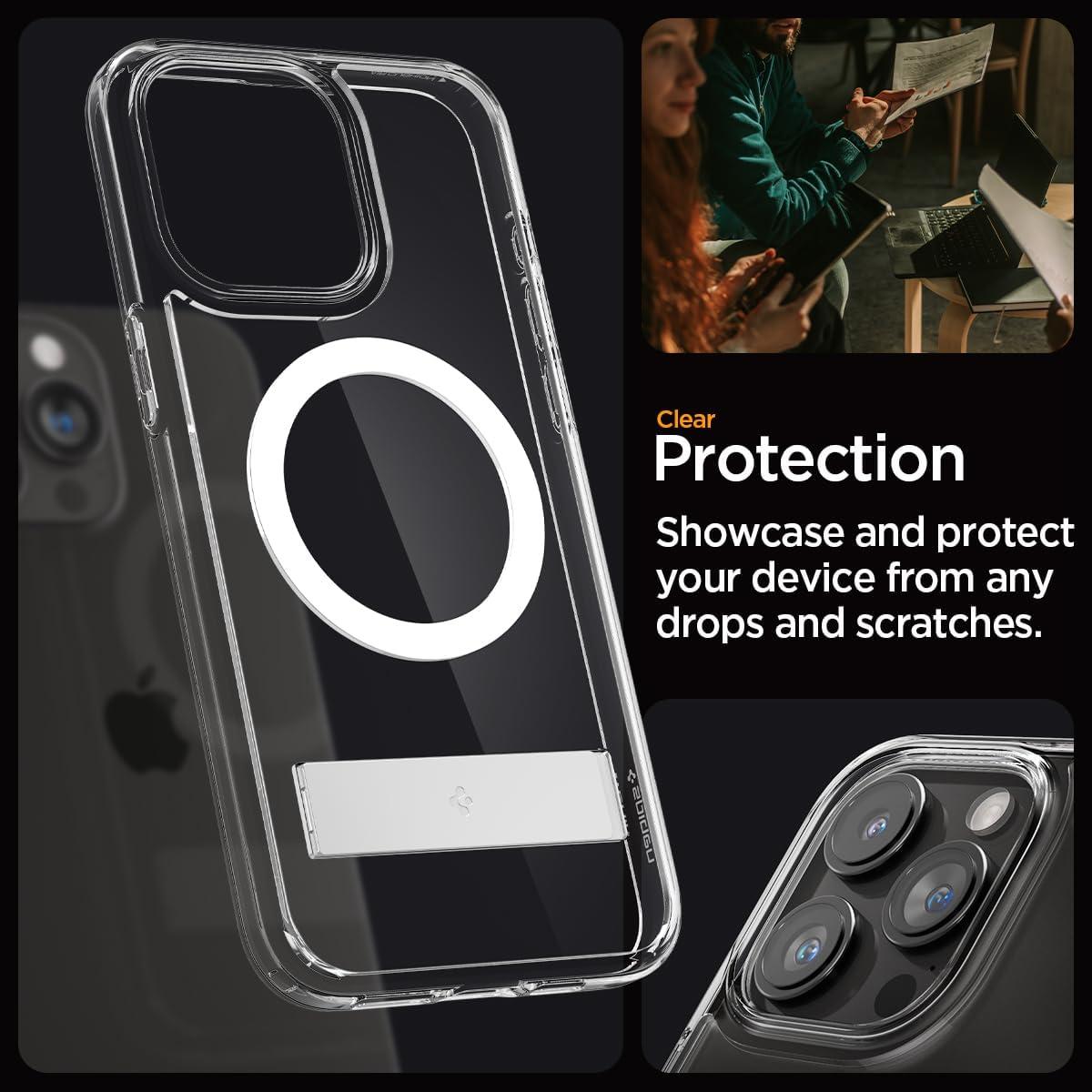 Spigen® Ultra Hybrid™ S (MagFit) ACS06722 iPhone 15 Pro Case - Crystal Clear