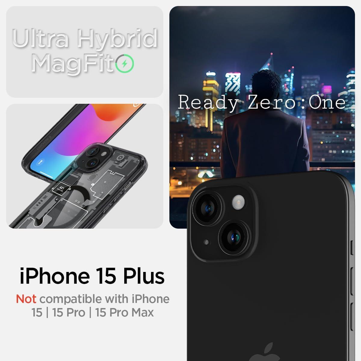 Spigen® Ultra Hybrid™ Zero One (MagFit) ACS06664 iPhone 15 Plus Case - Black