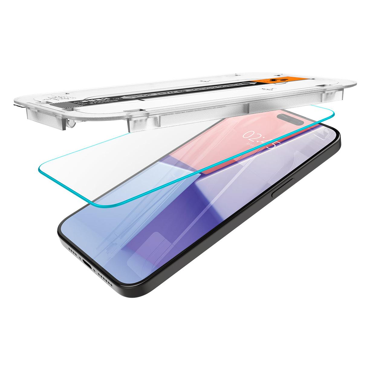Tempered Glass Spigen Glas.tr ez Fit 2er-Pack iPhone 15 Pro