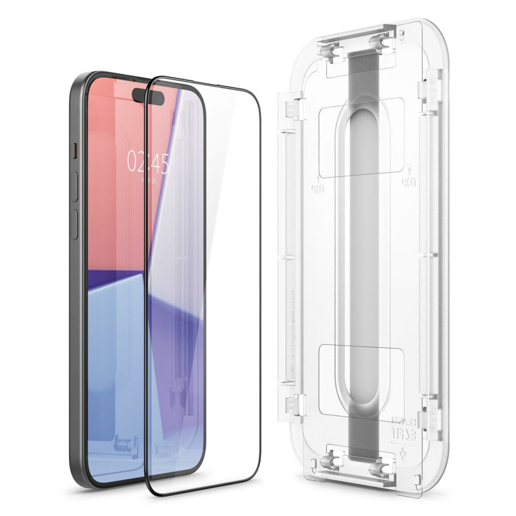 Spigen® (x2.Pack) GLAS.tR™ EZ FIT™ Full Cover AGL06884 iPhone 15 Plus Premium Tempered Glass Screen Protector