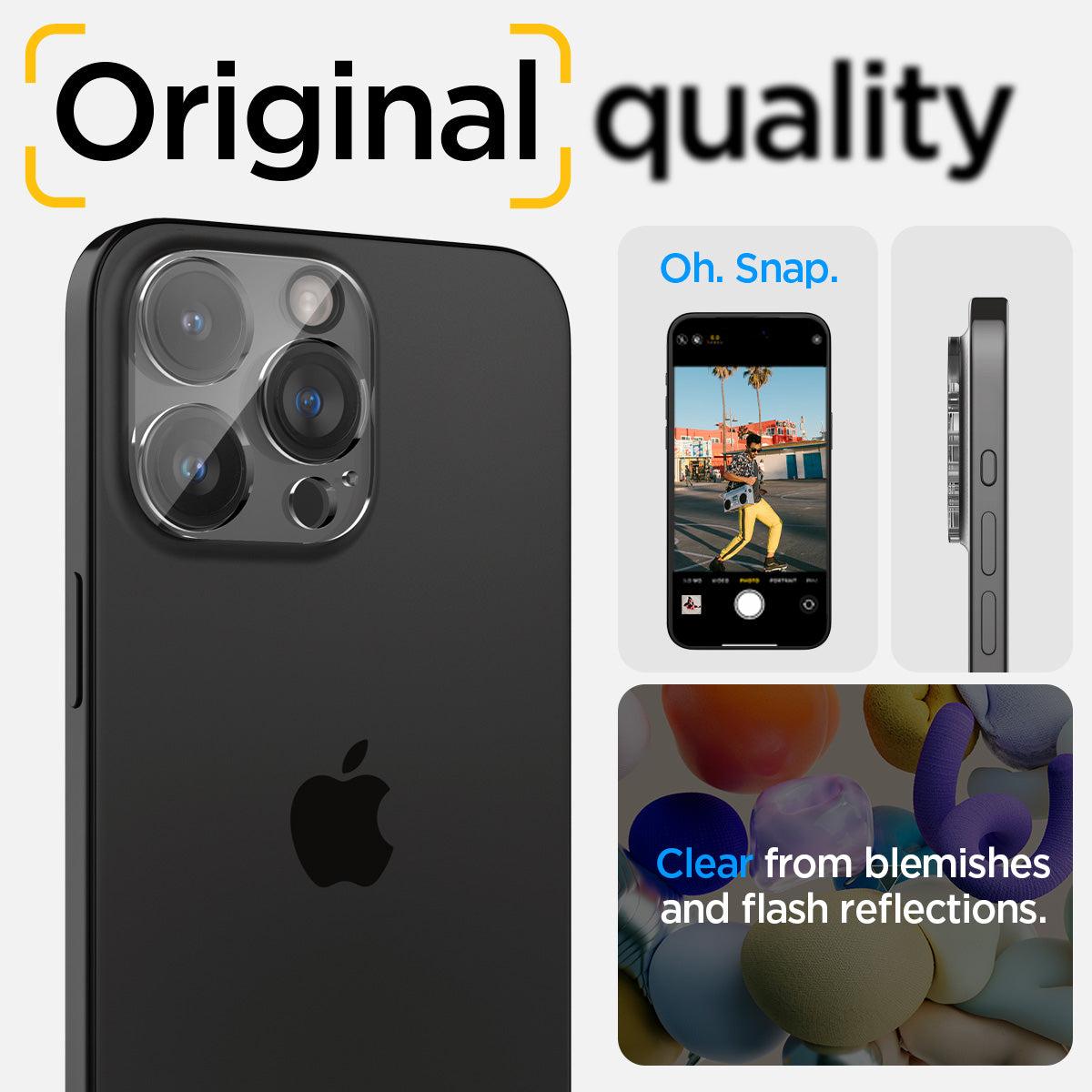 Spigen® (x2.Pack) GLAS.tR™ OPTIK AGL06912 iPhone 15 Pro Max / 15 Pro Premium Tempered Glass Camera Lens Protector – Crystal Clear