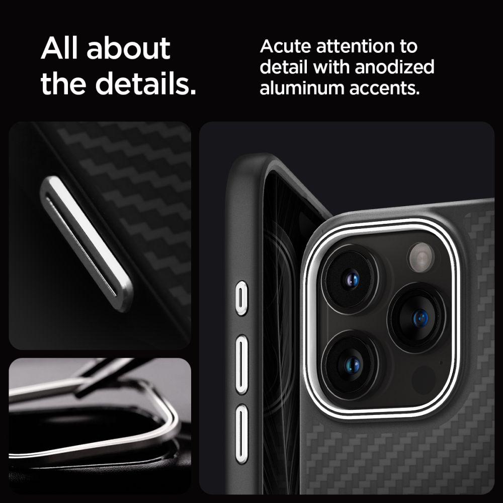 Spigen® Enzo Aramid™ (MagFit) ACS07044 iPhone 15 Pro Max Case – Matte Black