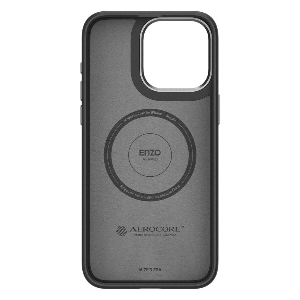 Spigen® Enzo Aramid™ (MagFit) ACS07045 iPhone 15 Pro Case - Matte Black