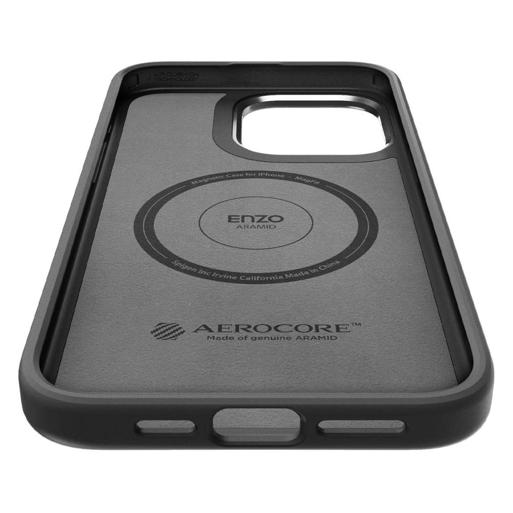 Spigen® Enzo Aramid™ (MagFit) ACS07045 iPhone 15 Pro Case - Matte Black