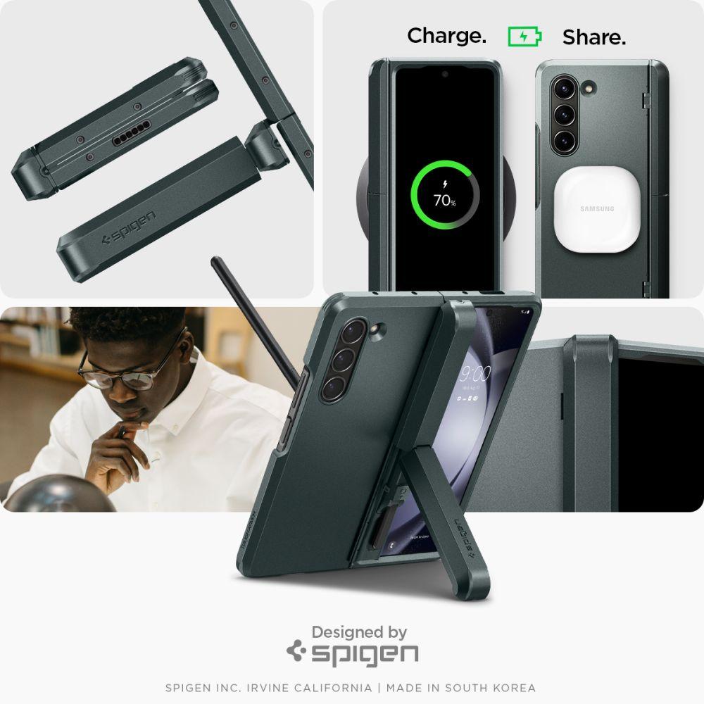 Spigen® Tough Armor™ Pro P ACS06215 Samsung Galaxy Z Fold 5 Case - Abyss Green